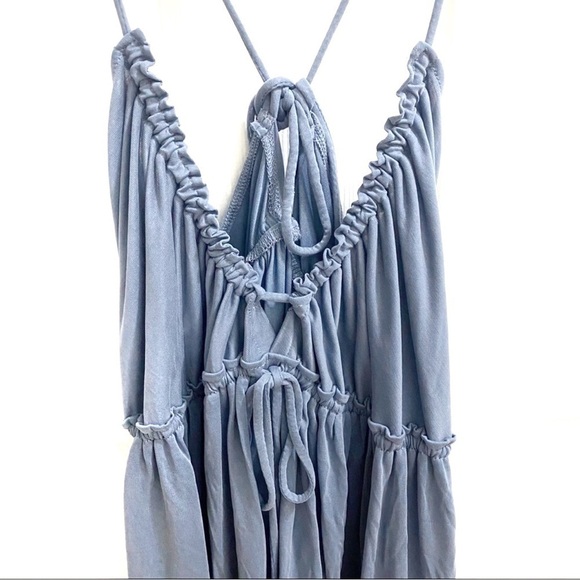 New-free People Sundrop Multi Strappy Sleeveless Tank In Denim Grey Medium - Picture 7 of 8